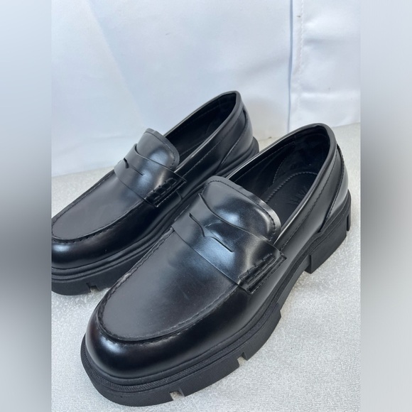 Zara Womens Black Chunky Platform Loafers  Slip On Shoes Size 43 Us 11 - Picture 10 of 12